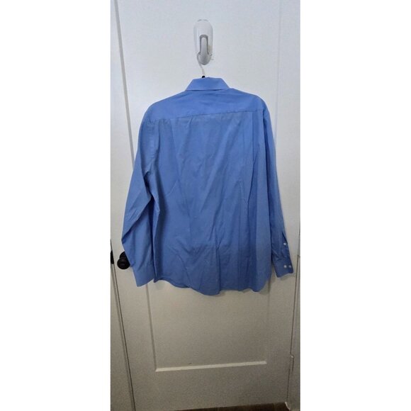 Mens Croft & Barrow Easy Care Classic Fit Blue Dress Shirt Size 17 34/35 - Picture 2 of 3